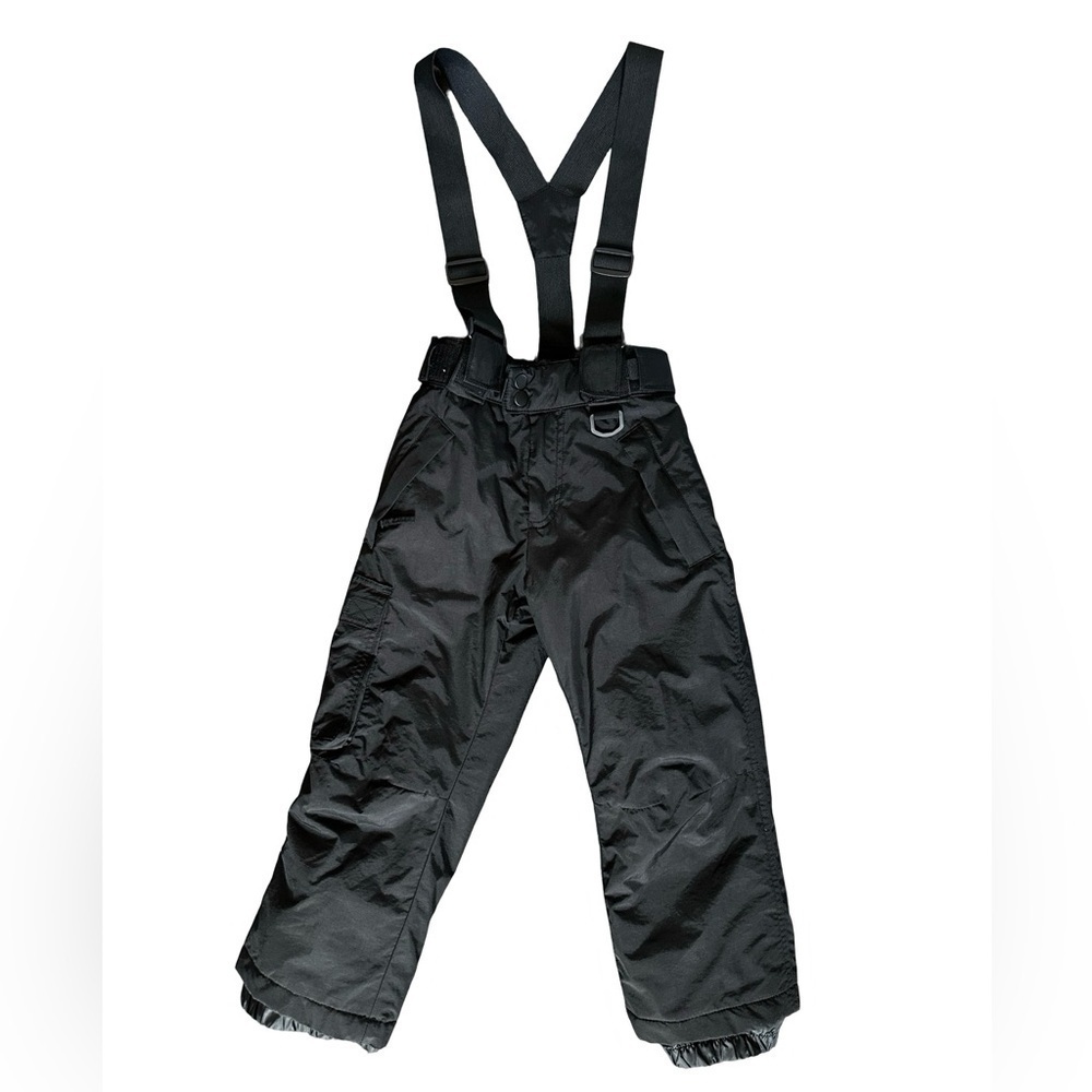 SPORTS ESSENTIALS BLACK SNOW PANTS w/Suspenders Kids Youth Size Small.